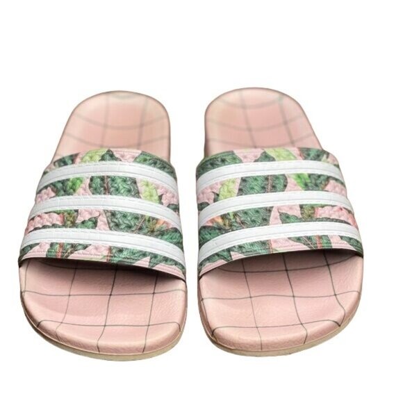 Adidas x Farm RIO Adilette Pastel Pink Limited Edition Slides - Picture 4 of 5